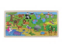 Drevené puzzle safari 96ks, 44x22cm
